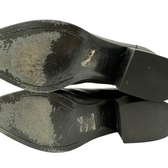 rag & bone Walker Black Leather Block Heel Chelsea Ankle Boots Size 40/10 - Picture 7 of 13